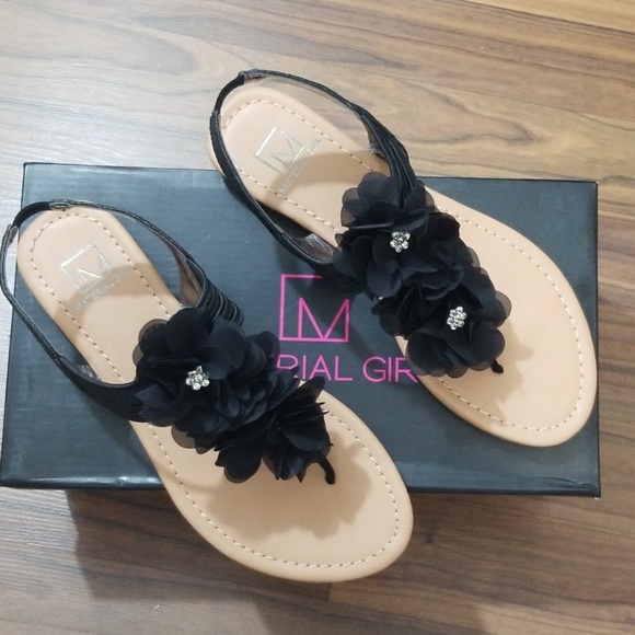 Material Girl Shoes Material Girl Womens Floral Gliter Sandals Sz 5